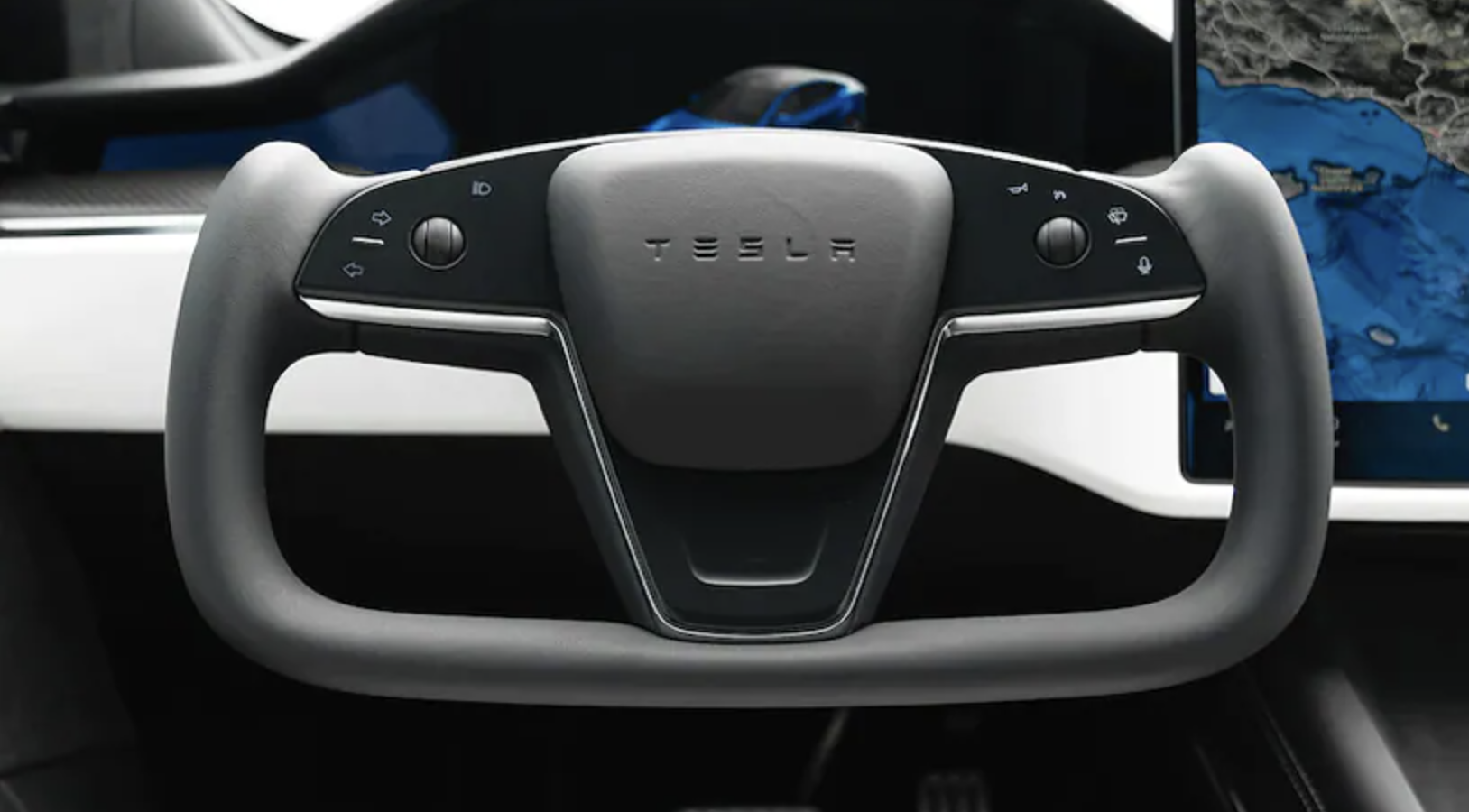 What are the odd lines on the Tesla steering wheel